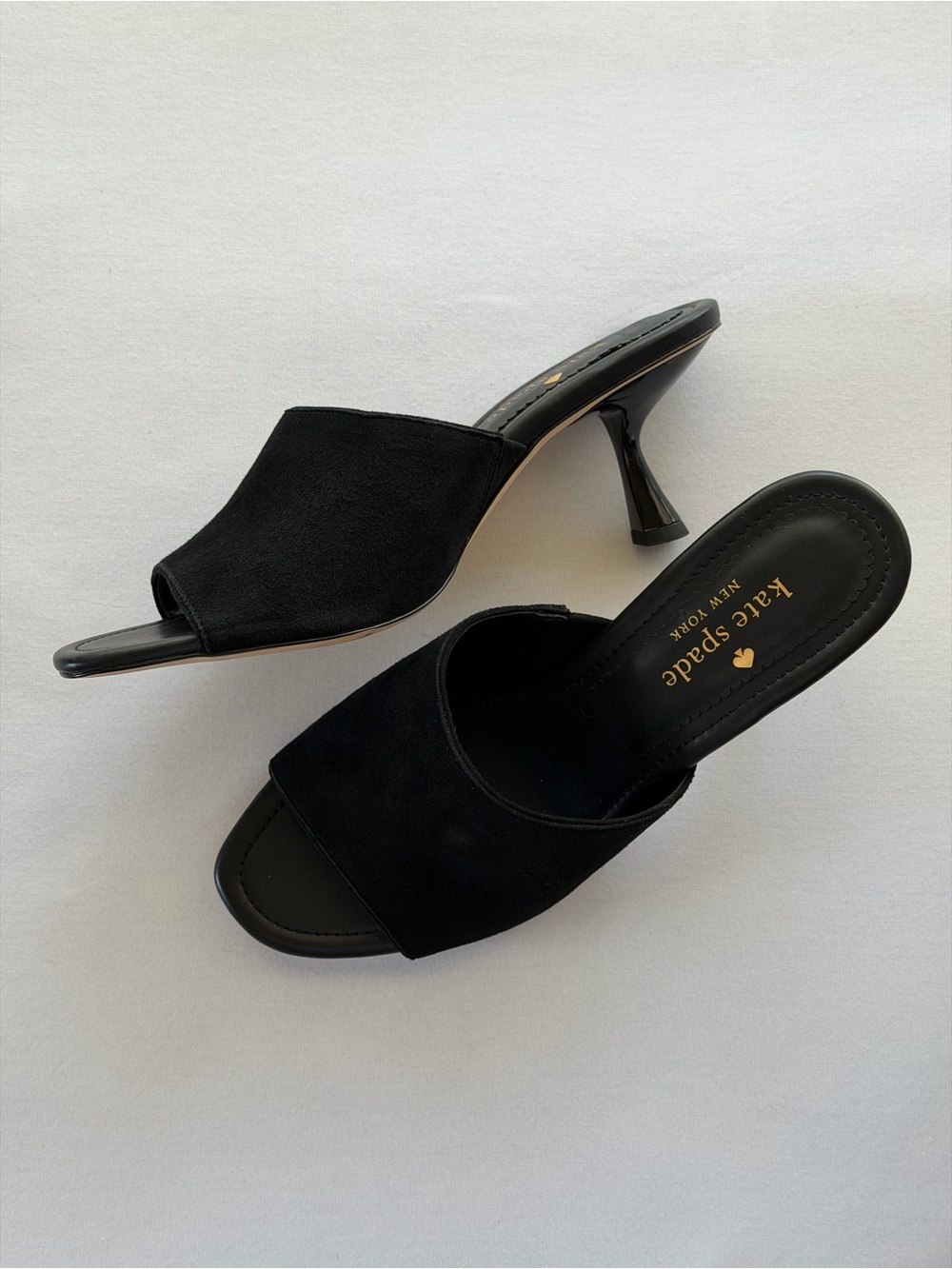 kate spade Black Suede Open-Toe Heels (NEW W/O TAGS) - Picture 3 of 5